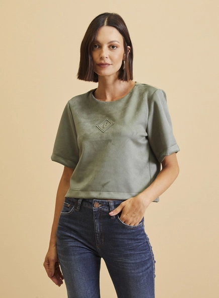 Camiseta Feminina Suede Boxy