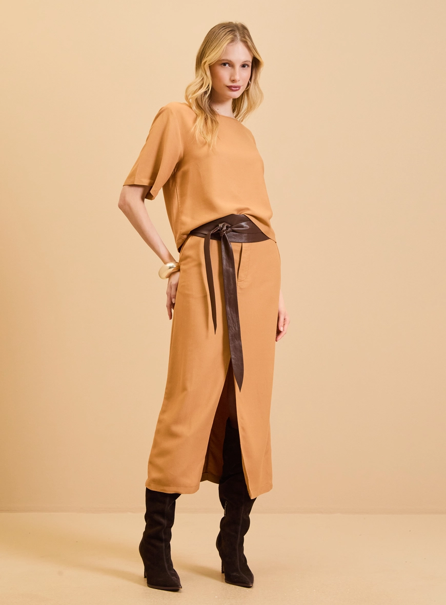 Camiseta Feminina Oversized Bege