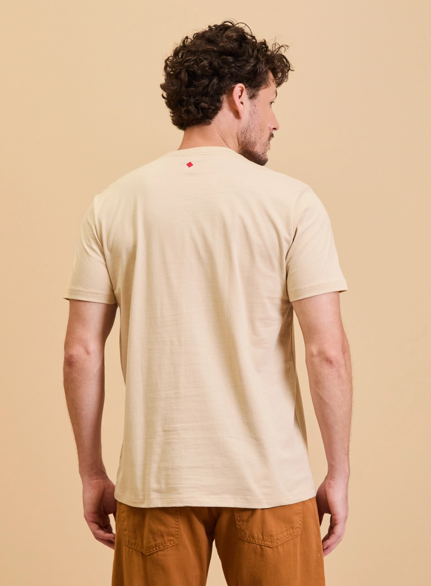 Camiseta Masculina New Slim Bege