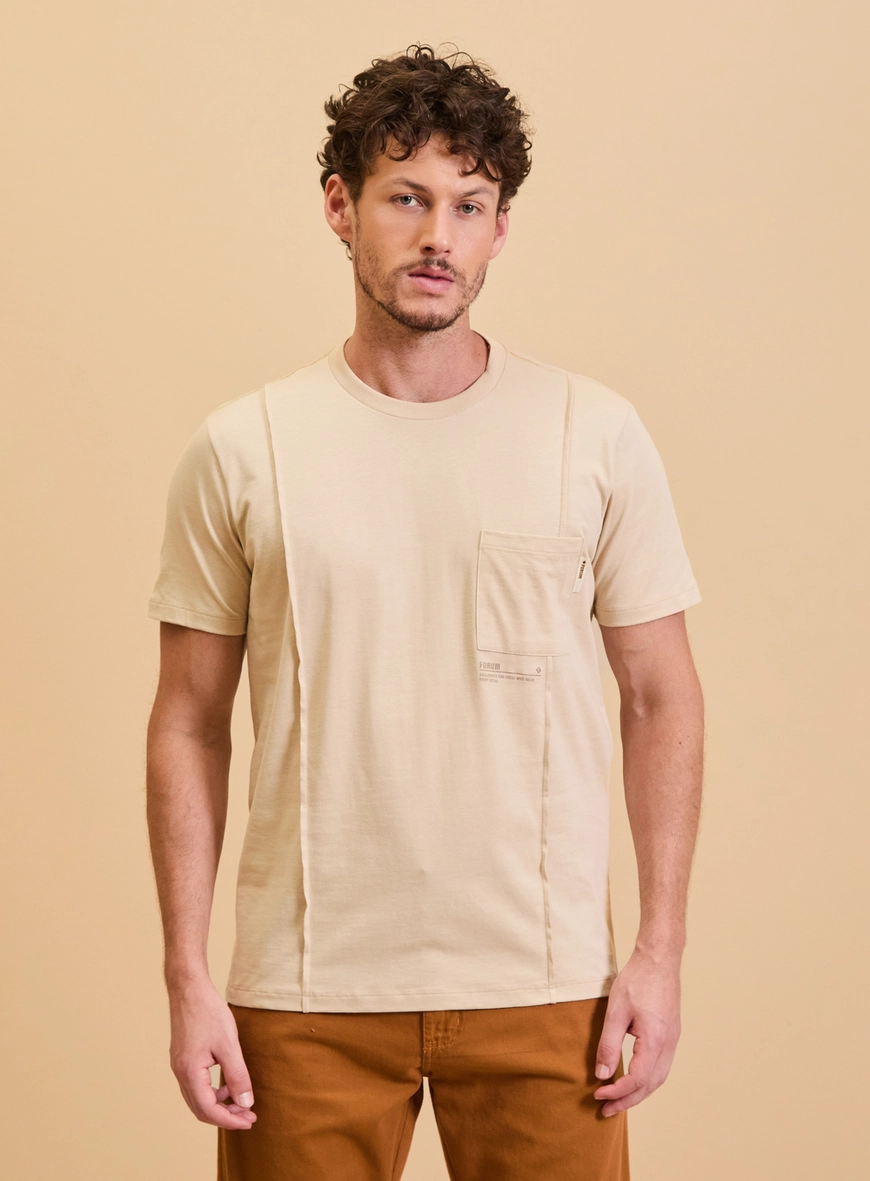 Camiseta Masculina New Slim Bege