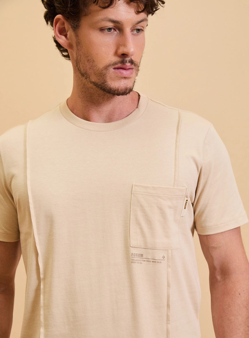 Camiseta Masculina New Slim Bege
