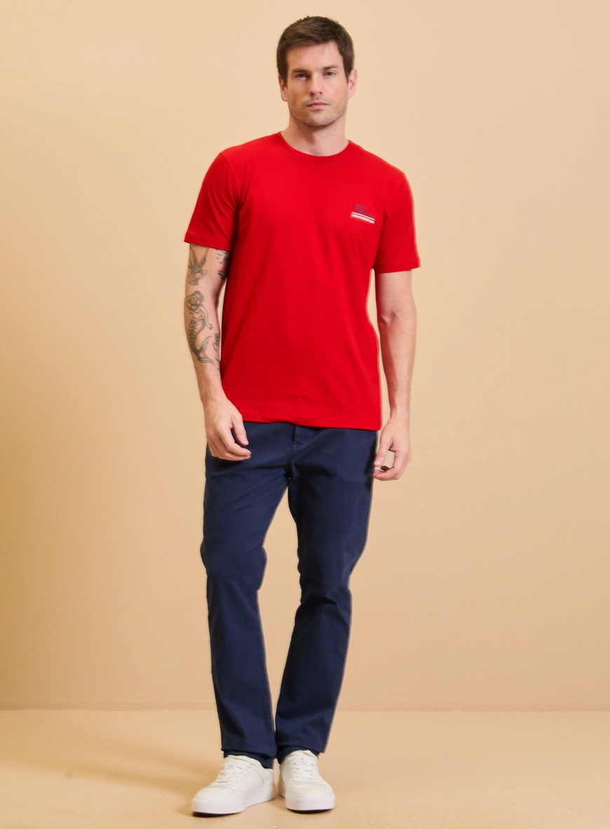 Camiseta Masculina New Slim Vermelho