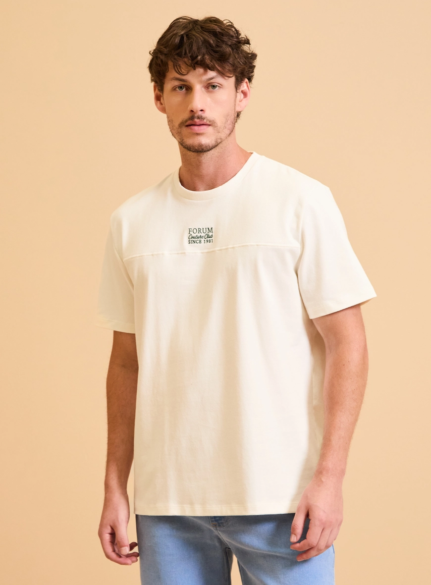 Camiseta Masculina New Box Com Bordado Off Shell