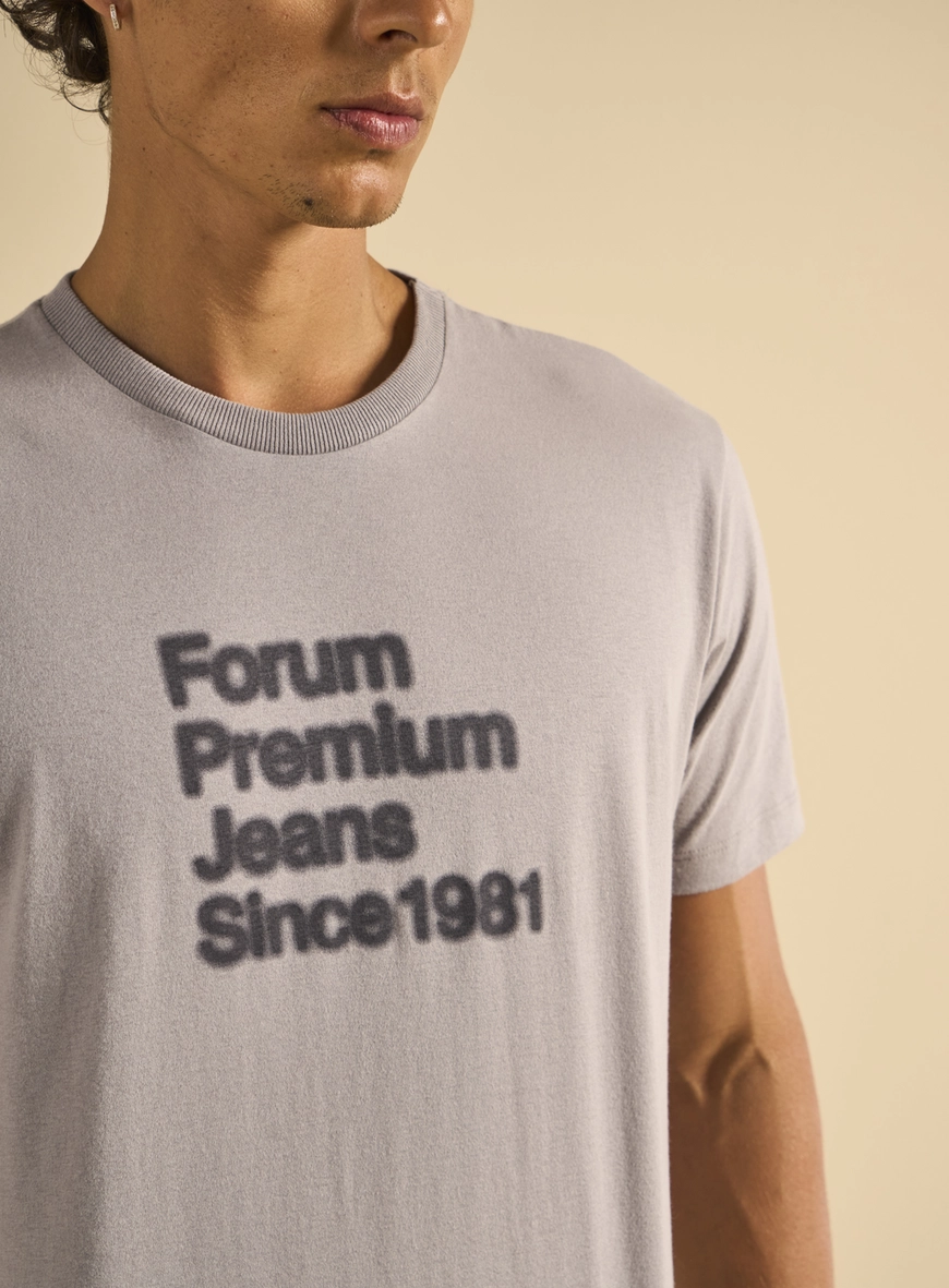 Camiseta Masculina New Slim 1991 Cinza Níquel