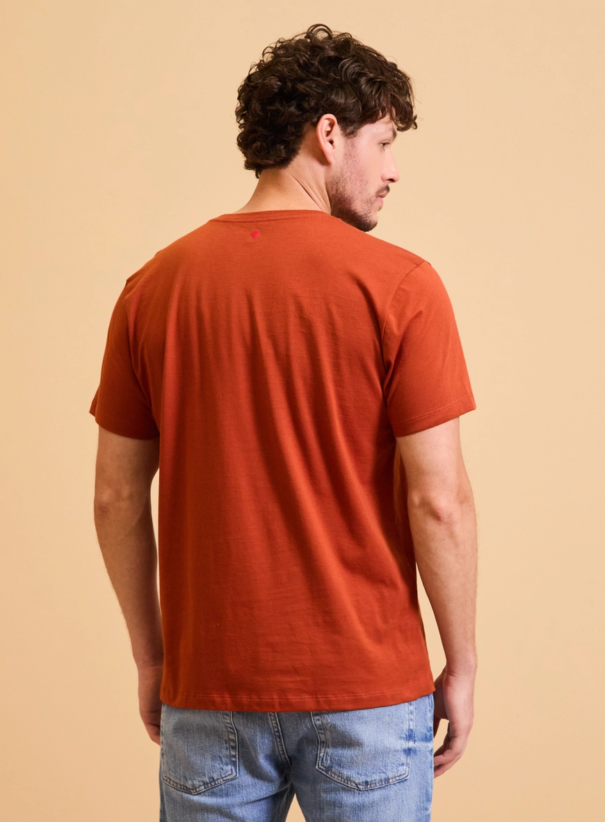 Camiseta Masculina New Slim Básica Laranja