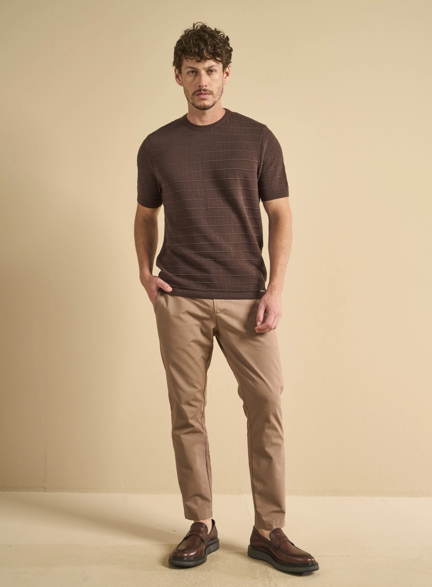 Camiseta Masculina Tricô New Box Marrom