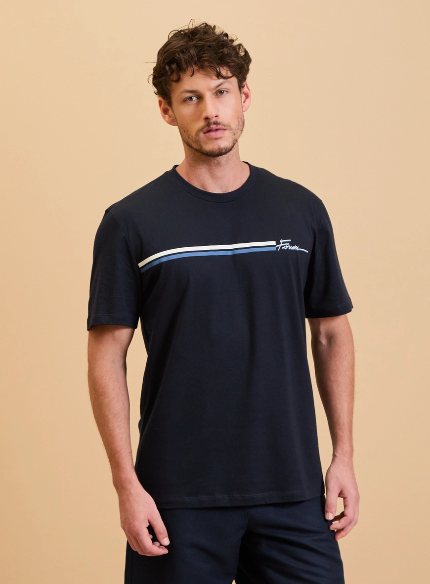 Camiseta Masculina New Box Pima Azul