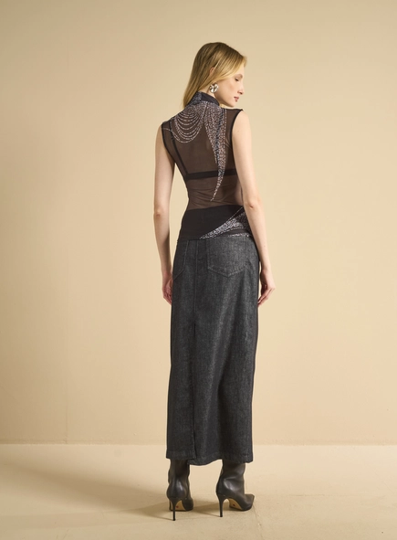 Blusa Tule Justa Pontos De Luz