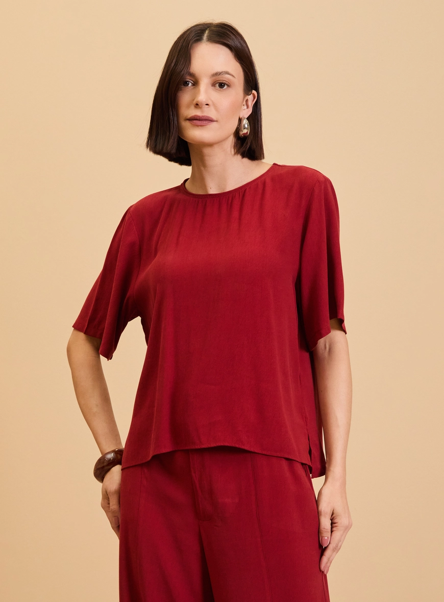Blusa Reta Básica Laranja