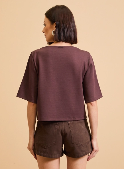 Blusa Manga Ampla Gola Canoa