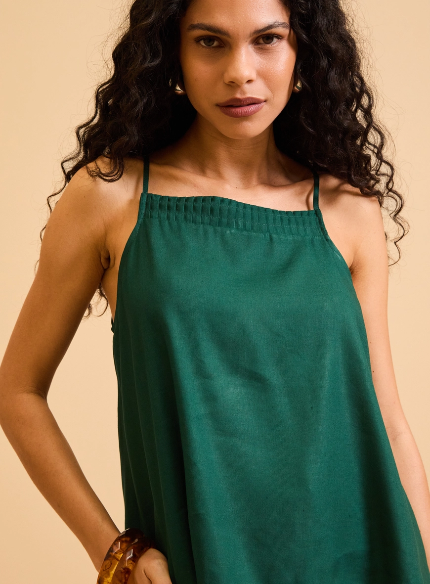 Blusa Ampla Decote Quadrado Verde