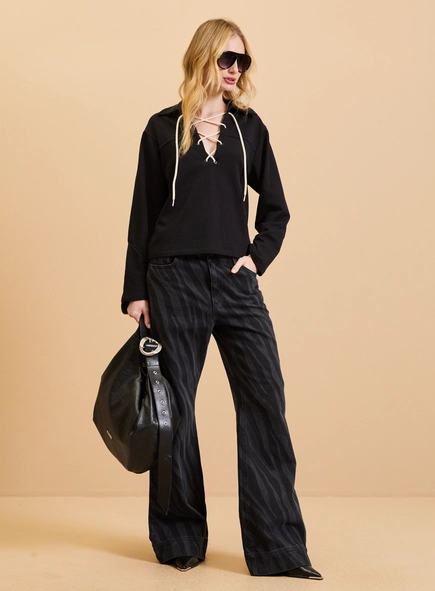 Blusão Moletom Feminino Com Amarração
