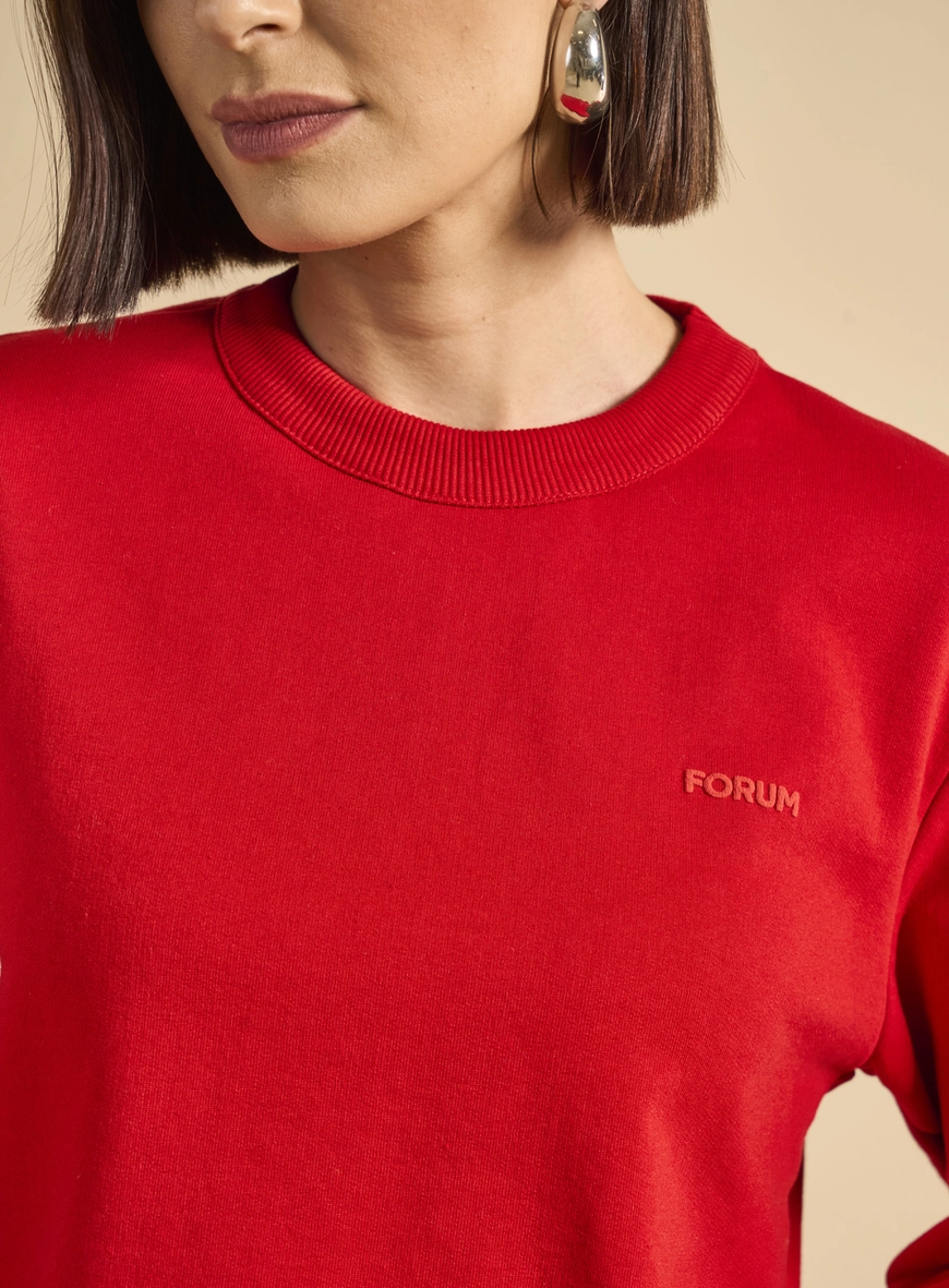 Blusão Moletom Feminino Vermelho