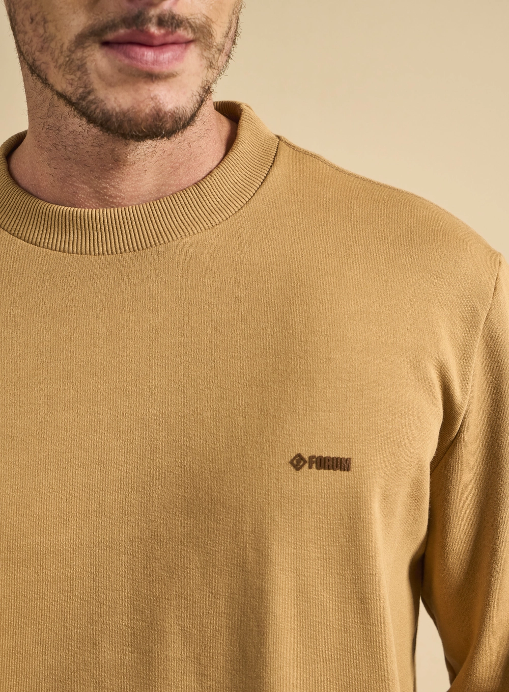 Blusão Moletom Masculino New Comfort Bege 4