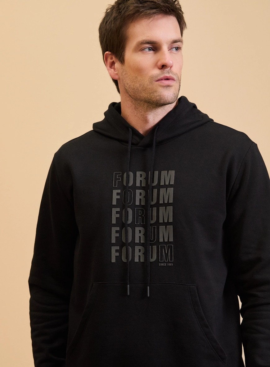 Blusão Masculino New Comfort Com Capuz Estampado Preto