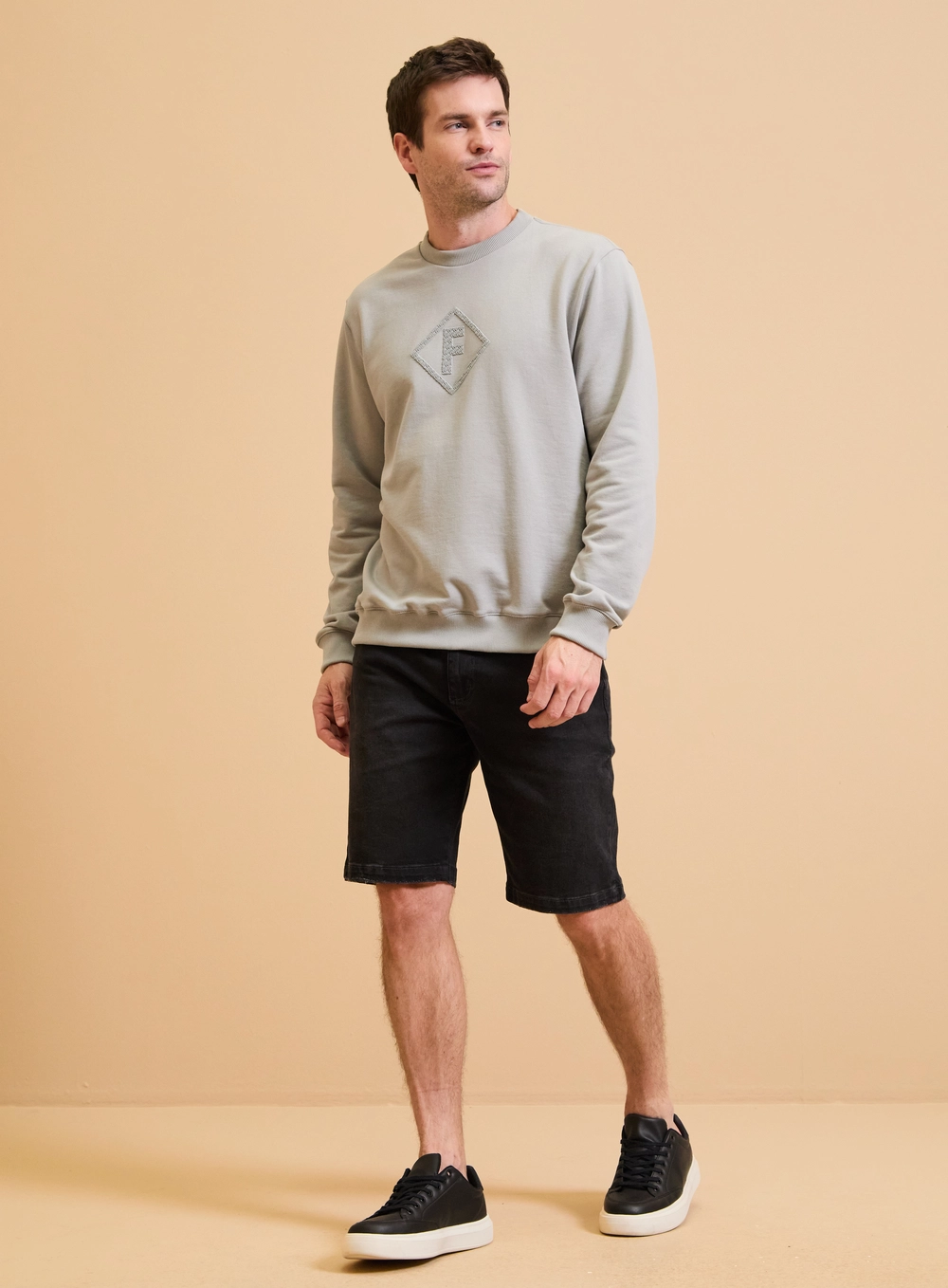 Blusão Moletom Masculino New Comfort Com Aplicação Cinza 4