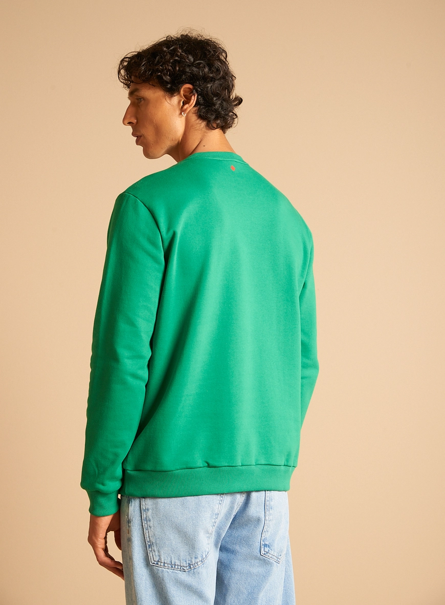 Blusão Moletom Masculino Com Bordado Verde Vanity
