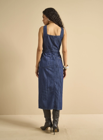 Vestido Jeans Midi Utility