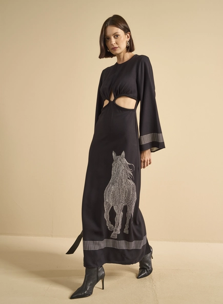 Vestido Longo Reto Estampado