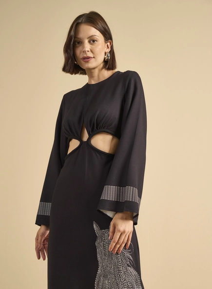 Vestido Longo Reto Estampado
