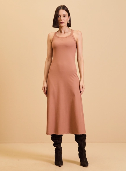 Vestido Midi Canelado
