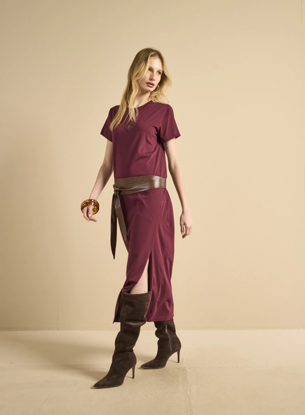 Vestido Midi Com Fenda