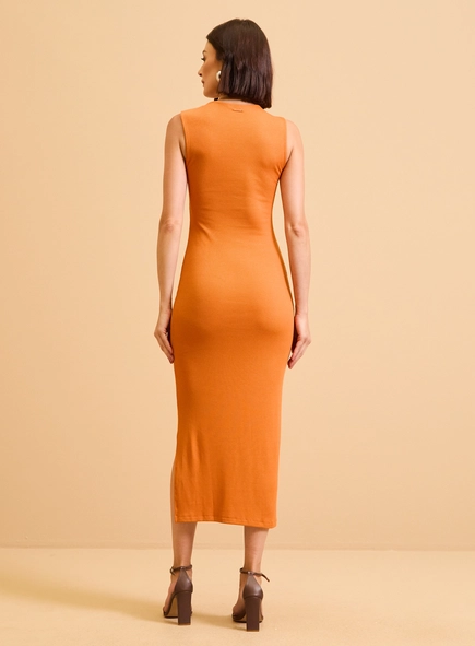 Vestido Midi Com Fenda