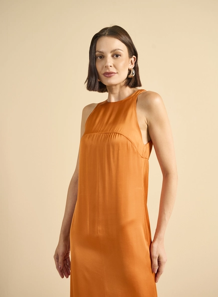 Vestido Midi Reto Acetinado