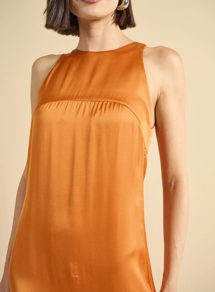 Vestido Midi Reto Acetinado