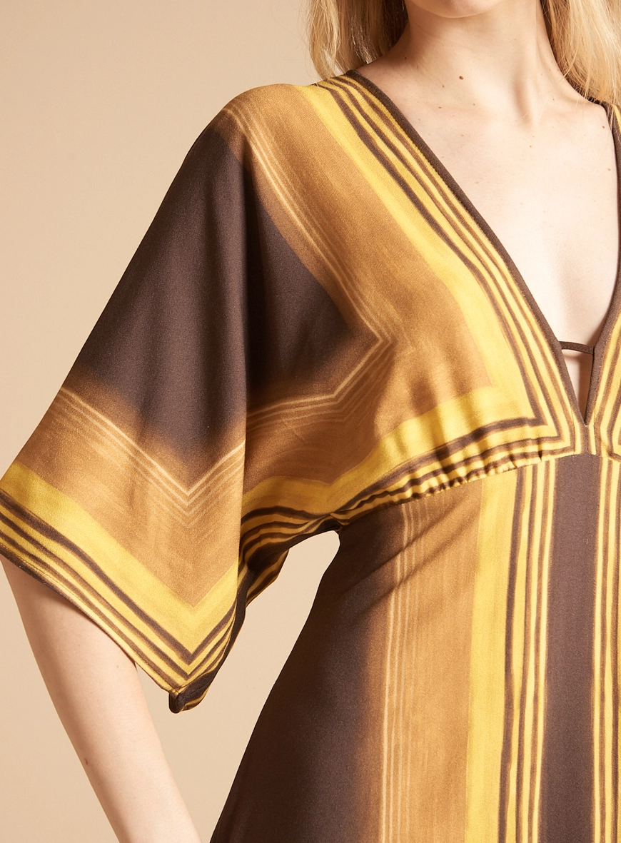 Vestido Maxi Midi Evasê - Horizontes Estampados