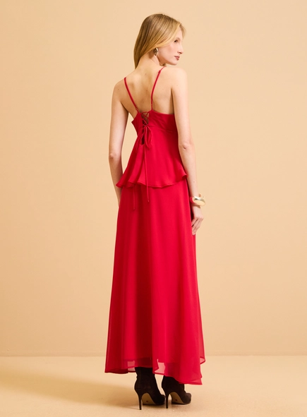 Vestido Midi Estruturado Com Sobreposição