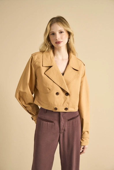 Casaco Feminino Alfaiataria Trench Coat