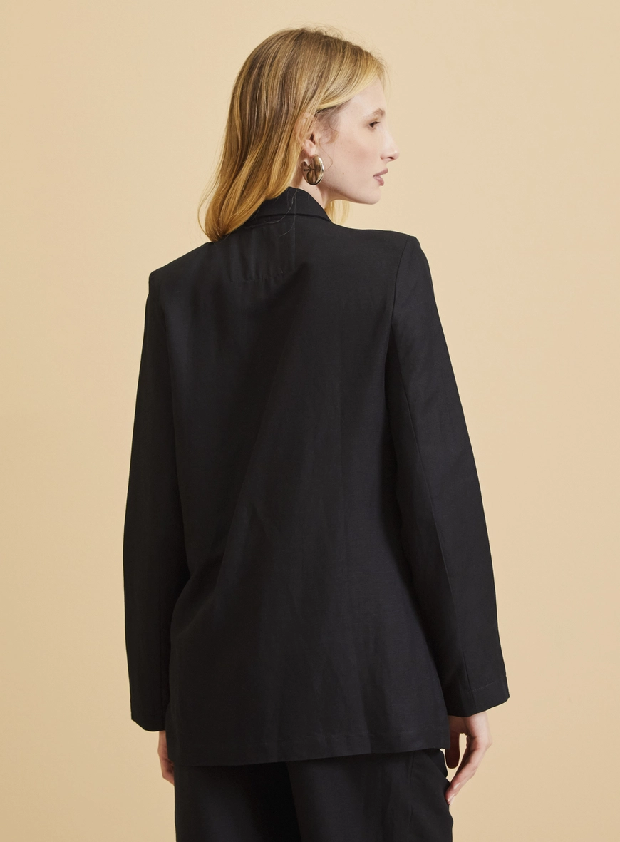 Blazer Feminino Alfaiataria Over Preto