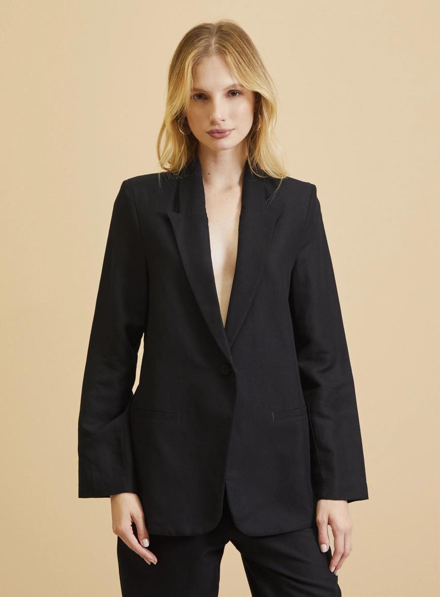 Blazer Feminino Alfaiataria Over Preto