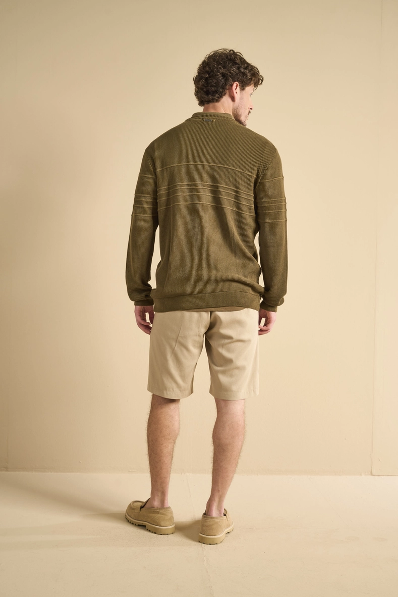 Suéter Tricô Masculino Jacquard Verde