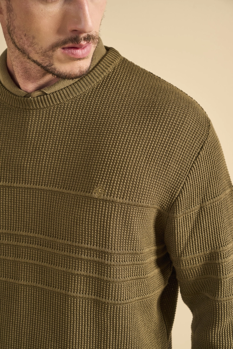 Suéter Tricô Masculino Jacquard Verde