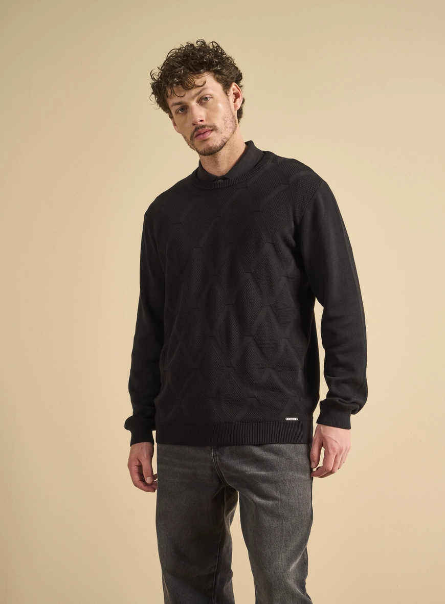 Suéter Tricô Masculino Fifties Preto