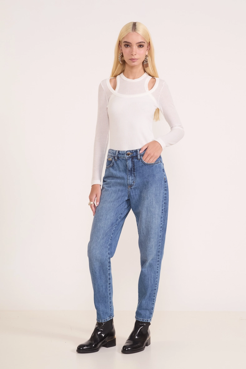 Calça Jeans Mom Madrid Logomania