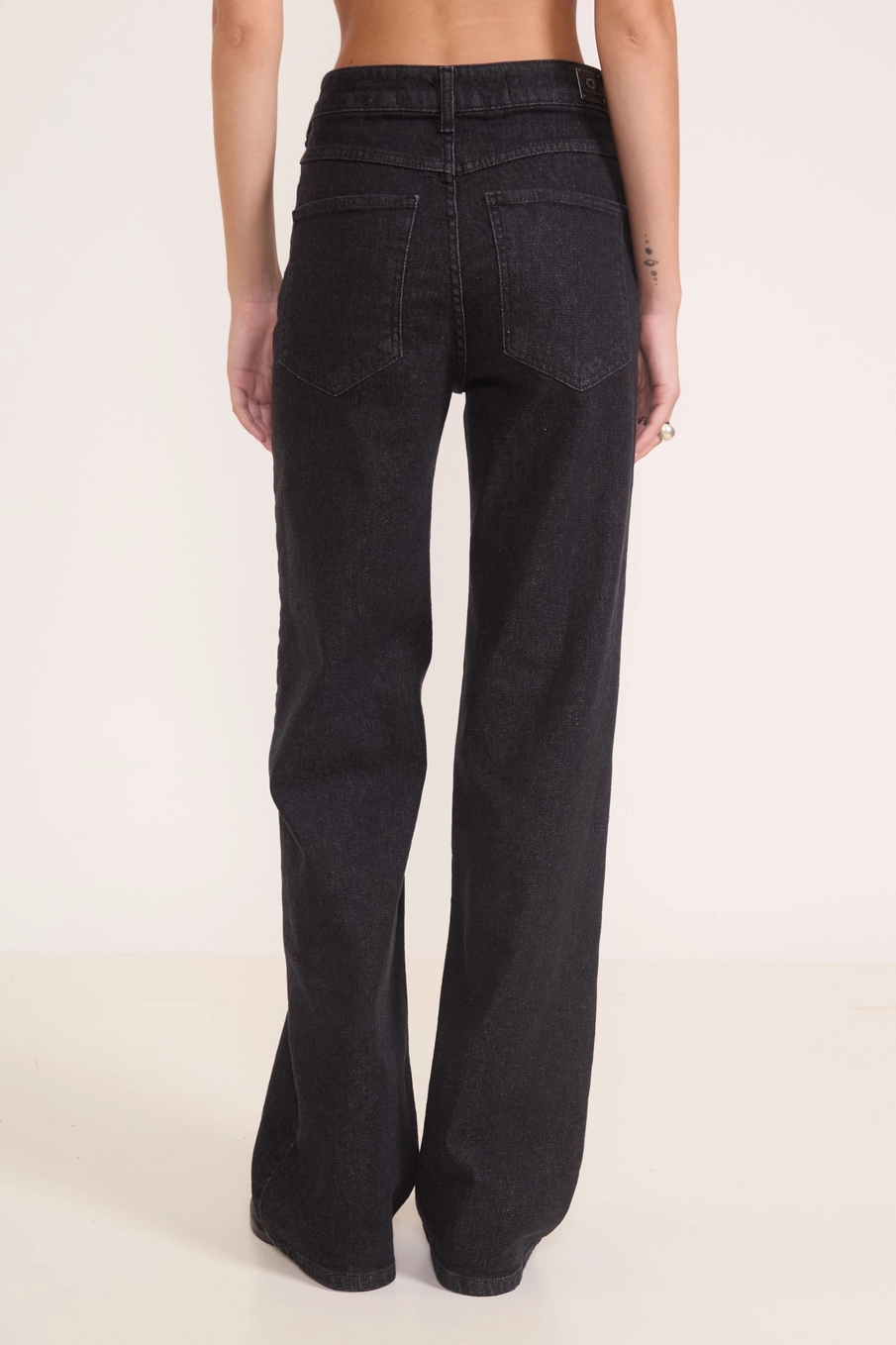 Calça Jeans Wide Leg Black Berlim Indigo Preto