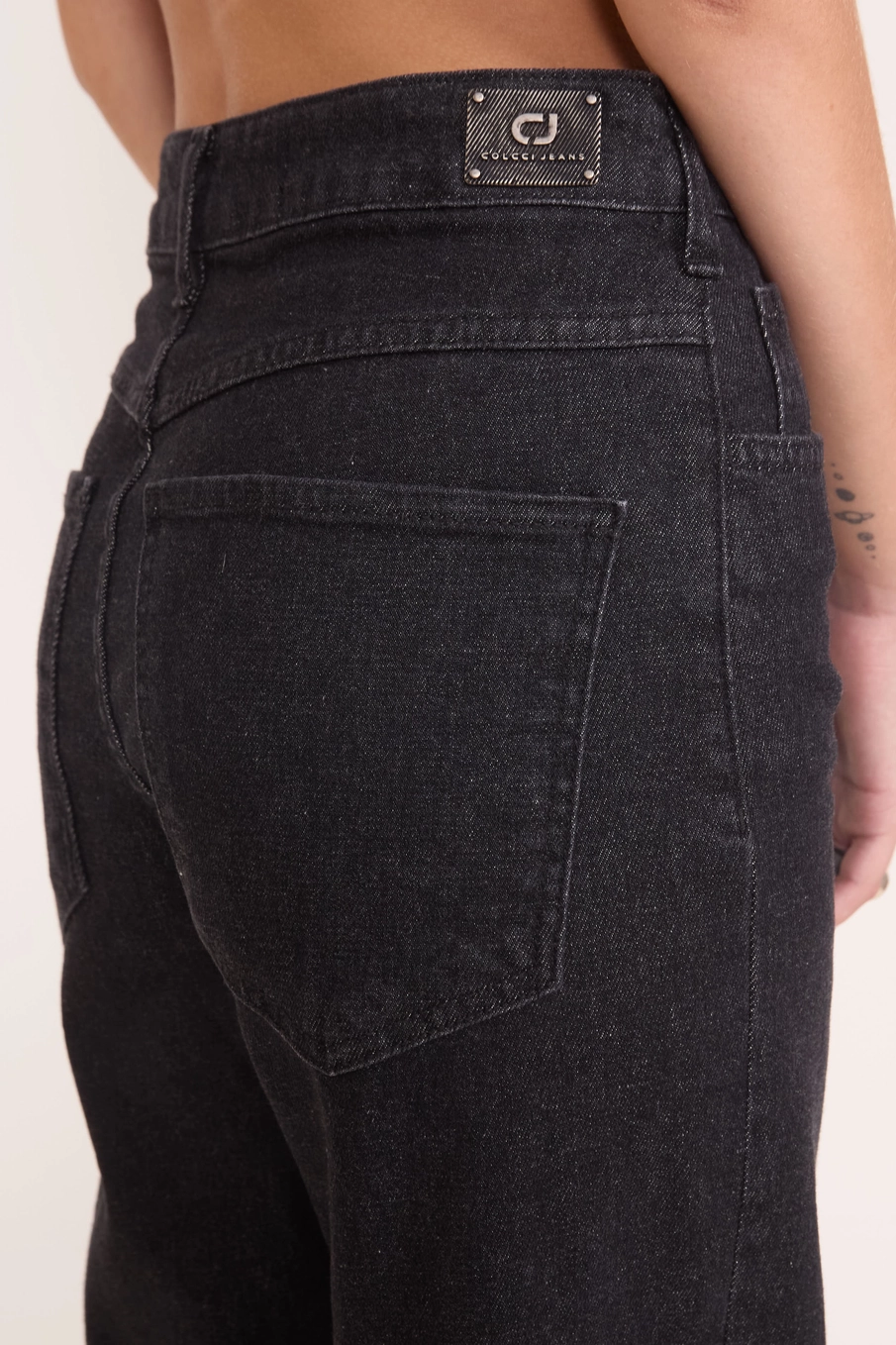 Calça Jeans Wide Leg Black Berlim Indigo Preto