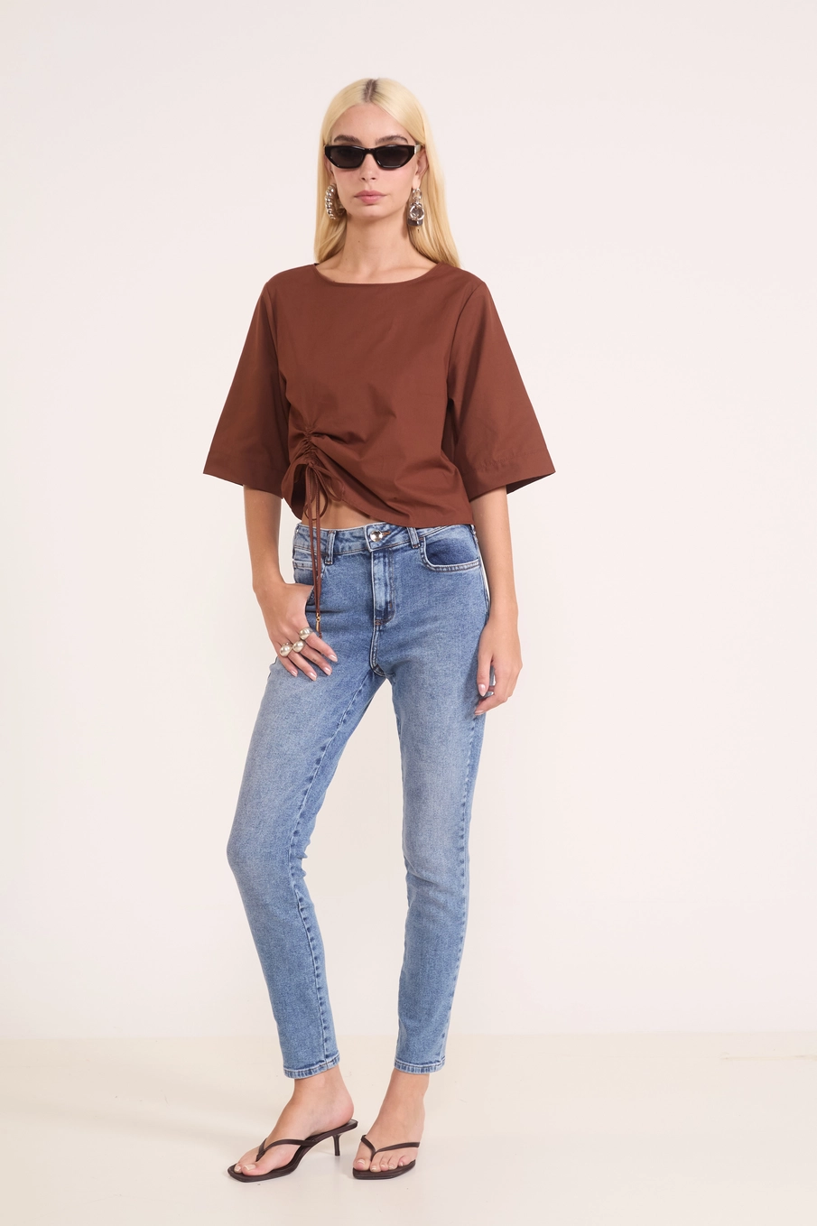 Calça Jeans Skinny Bordado Logo Índigo