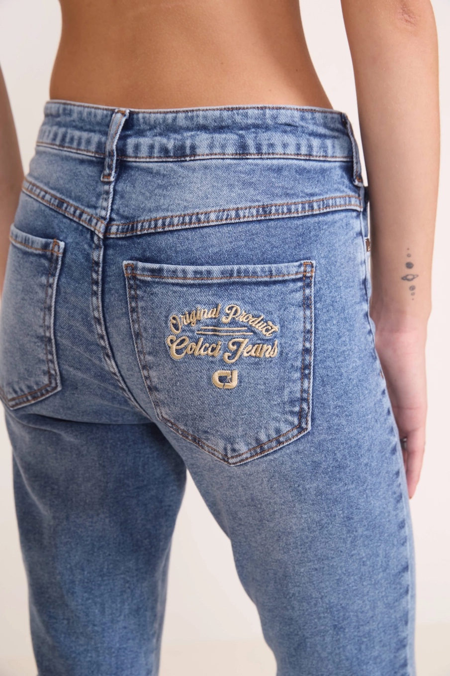 Calça Jeans Skinny Bordado Logo Índigo