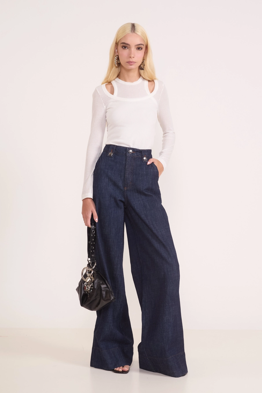 Calça Jeans Pantalona Oversized Lisboa Índigo