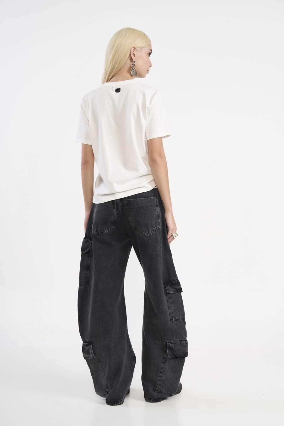 Calça Jeans Barcelona Barril Cargo Indigo Preto