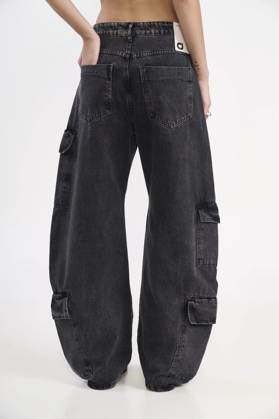 Calça Jeans Barcelona Barril Cargo Indigo Preto