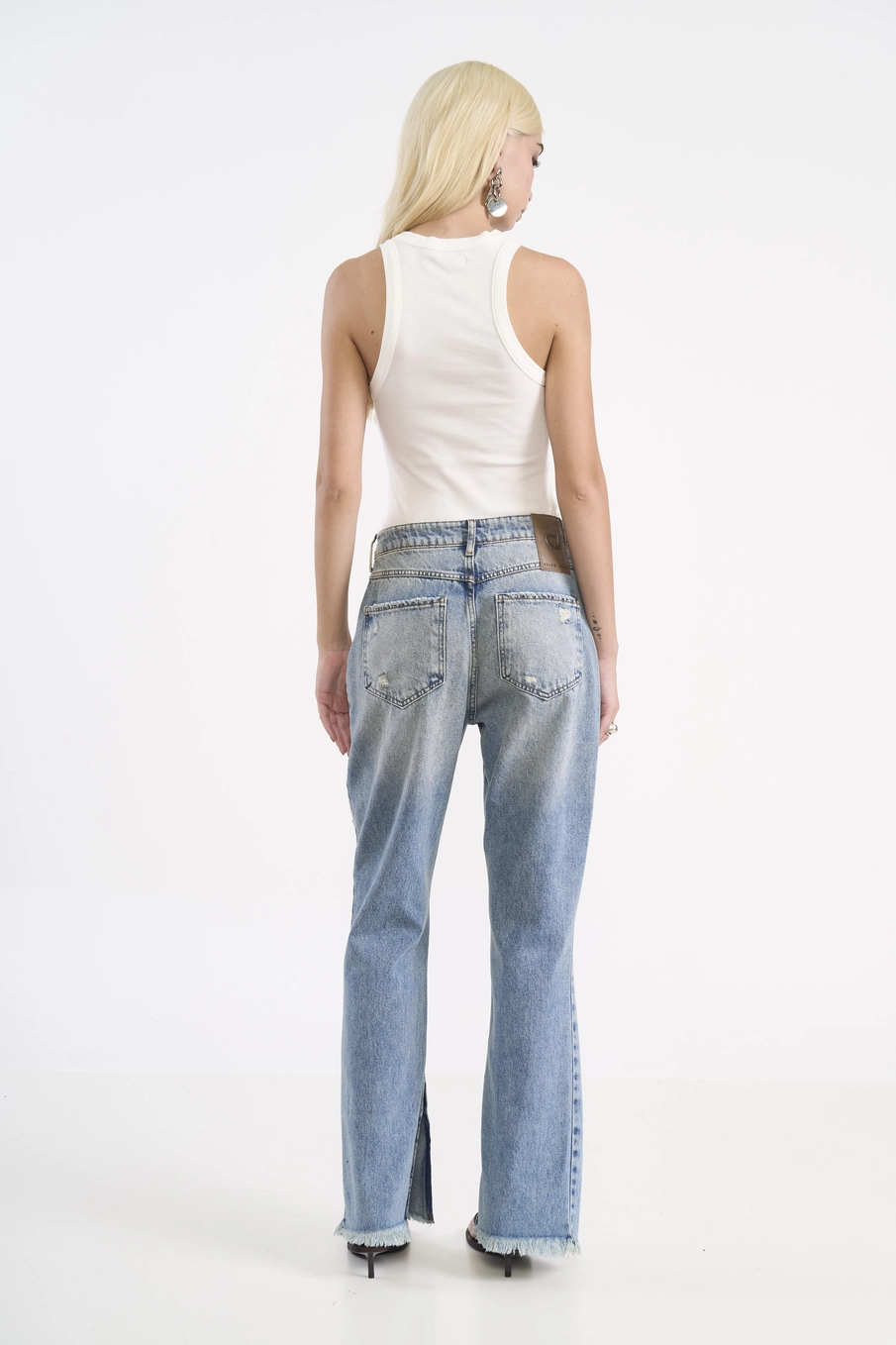 Calça Jeans Reta Destroyed Roma Índigo