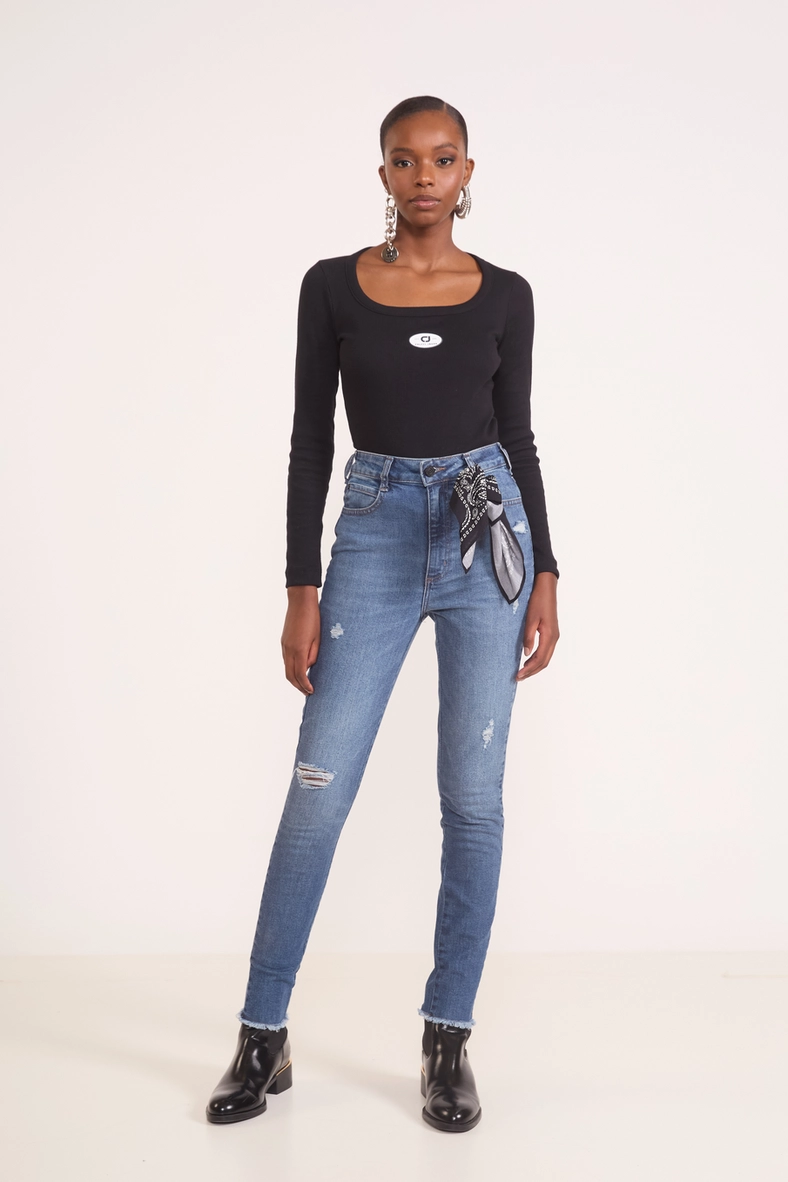 Calça Jeans Madrid Stretch Com Lenço