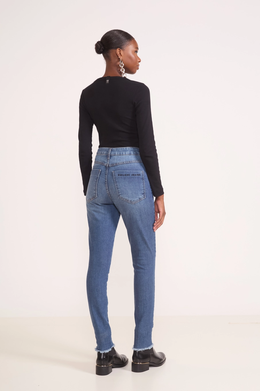 Calça Jeans Madrid Stretch Com Lenço Índigo
