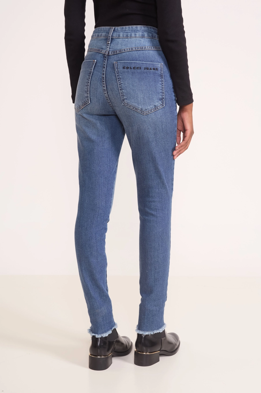 Calça Jeans Madrid Stretch Com Lenço Índigo