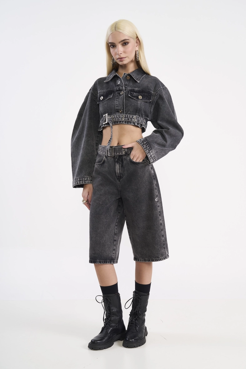 Bermuda Jeans Cancun Com Cinto